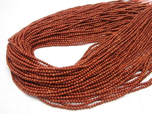 [Video] Red Jasper Round 2mm 1strand beads (aprx.15inch / 38cm)