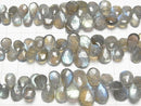 [Video]High Quality Labradorite AAA- Pear shape Faceted Briolette half or 1strand beads (aprx.7inch/18cm)
