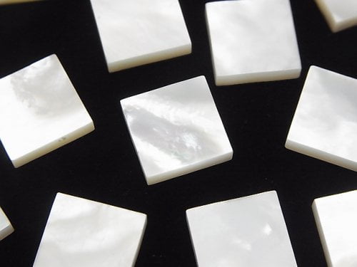 High Quality White Shell (Silver-lip Oyster) AAA Loose Stone Square 12x12x3mm 4pcs