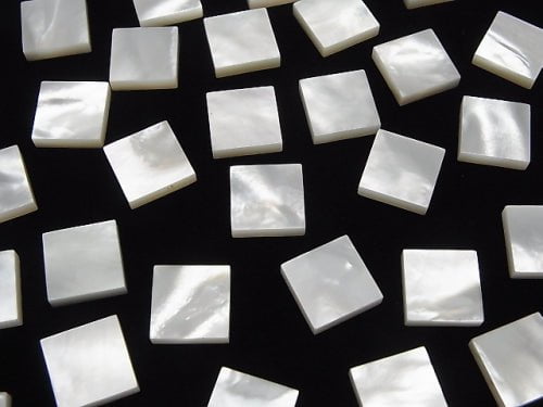 High Quality White Shell (Silver-lip Oyster) AAA Loose Stone Square 12x12x3mm 4pcs