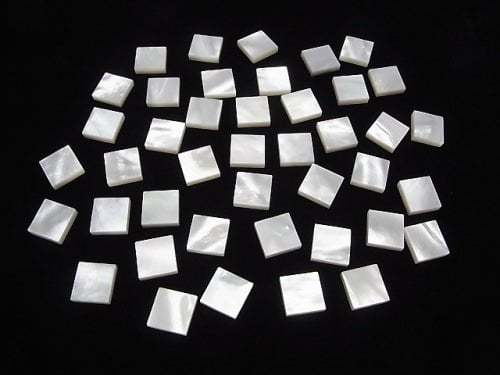 High Quality White Shell (Silver-lip Oyster) AAA Loose Stone Square 12x12x3mm 4pcs