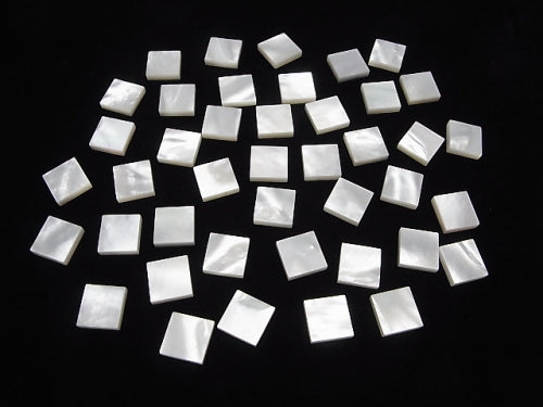 High Quality White Shell (Silver-lip Oyster ) AAA Loose stone Square 12x12x3mm 4pcs