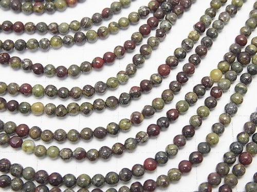 Dragon Blood Jasper Round 3mm 1strand beads (aprx.15inch/38cm)