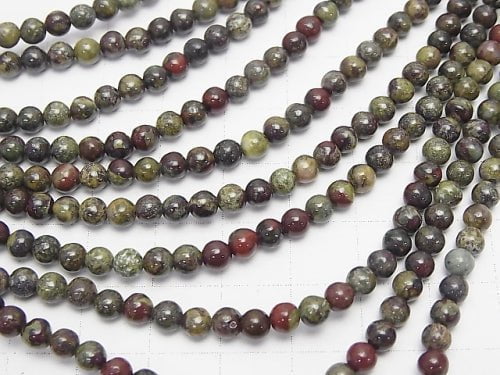 Dragon Blood Jasper Round 4mm 1strand beads (aprx.15inch/38cm)