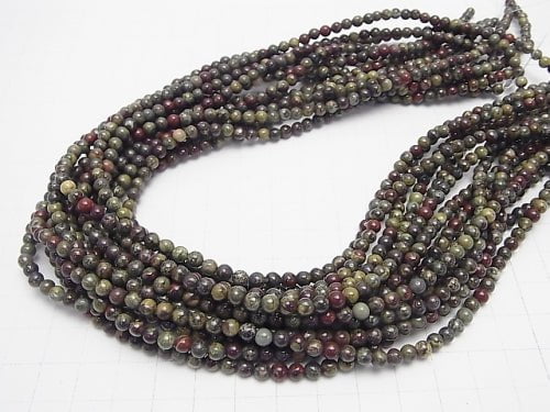 Dragon Blood Jasper Round 4mm 1strand beads (aprx.15inch/38cm)