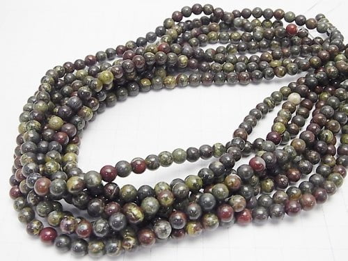 [Video]Dragon Blood Jasper Round 6mm 1strand beads (aprx.15inch/37cm)