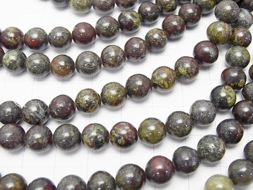 [Video]Dragon Blood Jasper Round 8mm 1strand beads (aprx.15inch/38cm)