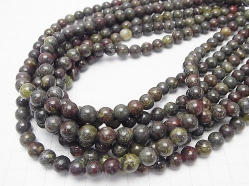 [Video]Dragon Blood Jasper Round 8mm 1strand beads (aprx.15inch/38cm)