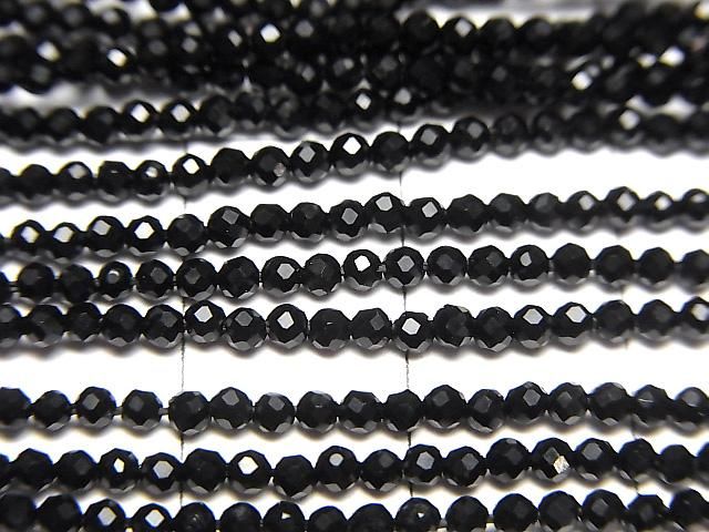 [Video]High Quality! 2pcs $8.79! Onyx Faceted Round 2mm 1strand beads (aprx.15inch/37cm)