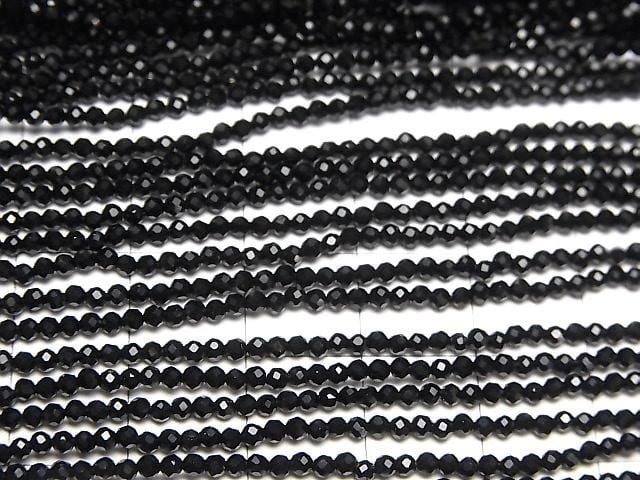 [Video]High Quality! 2pcs $8.79! Onyx Faceted Round 2mm 1strand beads (aprx.15inch/37cm)