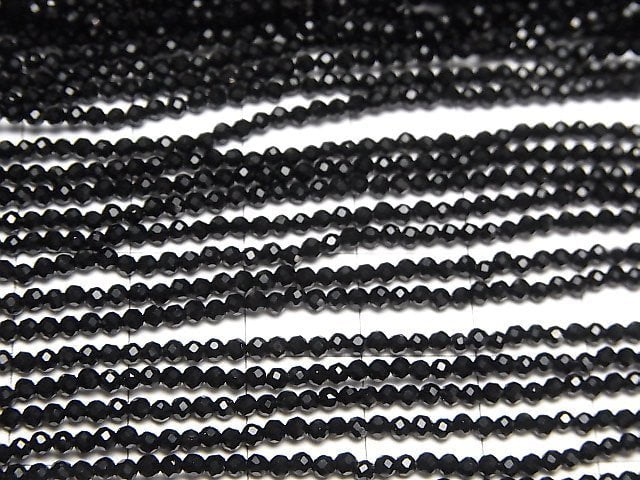 [Video]High Quality! 2pcs $7.79! Onyx Faceted Round 2mm 1strand beads (aprx.15inch/38cm)