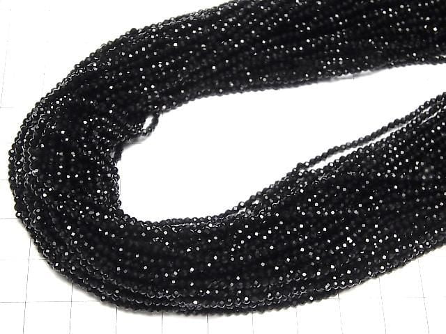 [Video]High Quality! 2pcs $8.79! Onyx Faceted Round 2mm 1strand beads (aprx.15inch/37cm)