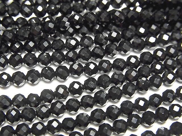[Video]High Quality! 2pcs $8.79! Onyx Faceted Round 3mm 1strand beads (aprx.15inch/37cm)