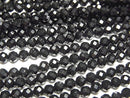 Faceted Round, Onyx Gemstone Beads
