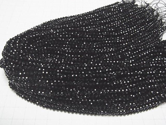 [Video]High Quality! 2pcs $8.79! Onyx Faceted Round 3mm 1strand beads (aprx.15inch/37cm)