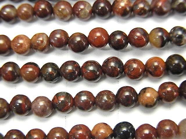 Iron Tiger's Eye Round 4mm 1strand beads (aprx.15inch / 38cm)