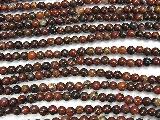 Iron Tiger's Eye Round 4mm 1strand beads (aprx.15inch / 38cm)