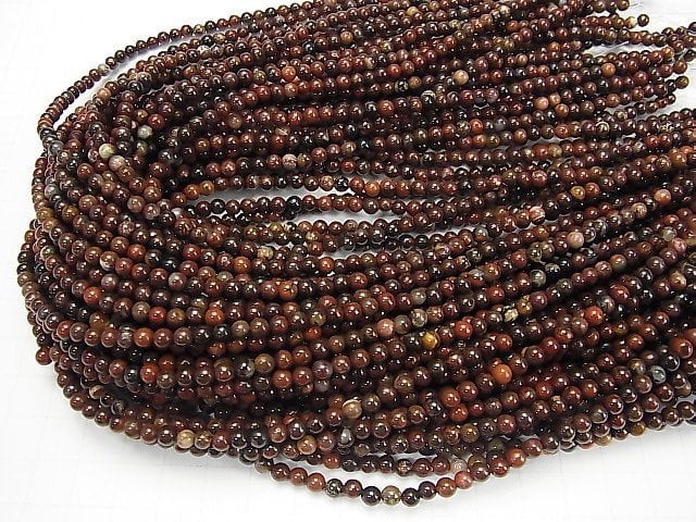 Iron Tiger's Eye Round 4mm 1strand beads (aprx.15inch / 38cm)