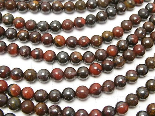 [Video] Iron Tiger's Eye Round 6mm 1strand beads (aprx.15inch/37cm)