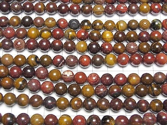 鐵虎眼石圓珠 8mm 一串 (約15英吋/37公分)