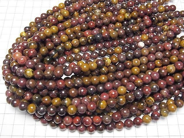 鐵虎眼石圓珠 8mm 一串 (約15英吋/37公分)