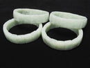 [Video] Pastel Green! Burmese Jadeite AAA- 2-Hole Rectangle 15x12x6mm 1strand (Bangle Bracelet)