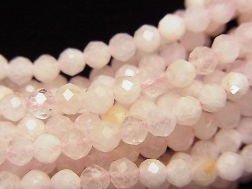 Faceted Round, Morganite Gemstone Beads