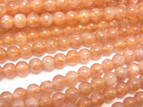 Round, Sunstone Gemstone Beads