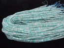 [Video] High Quality! Peru Amazonite silica AA ++ Faceted Button Rondelle 4 x 4 x 3 mm half or 1 strand beads (aprx.15 inch / 38 cm)