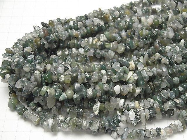 Moss Agate  Chips  1strand beads (aprx.31inch/78cm)