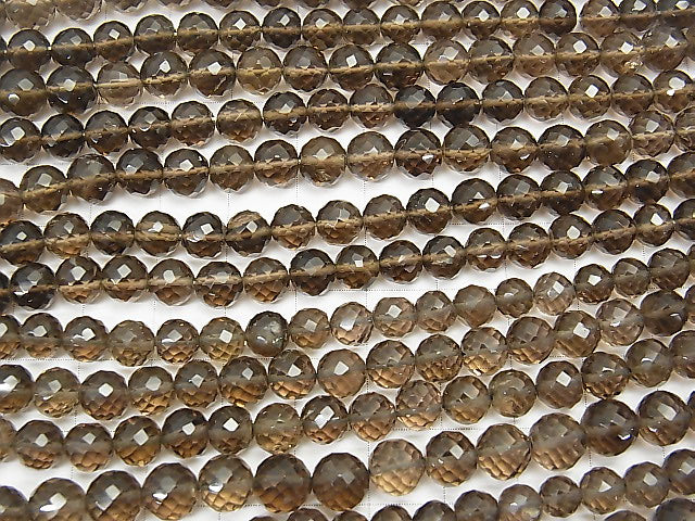 High Quality Smoky Quartz AAA Faceted Round 6-7mm  half or 1strand beads (aprx.16inch/40cm)