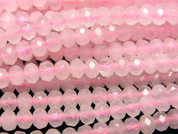 Rose Quartz, Roundel Gemstone Beads