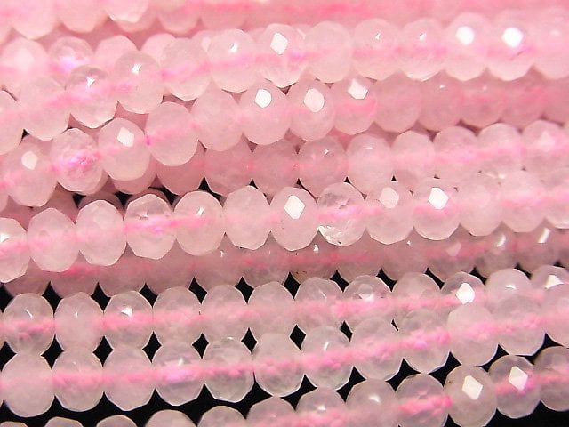 Rose Quartz, Roundel Gemstone Beads