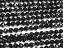 Black Tourmaline AA++ 24 Faceted Round 6mm Half or 1 Strand Beads (approx. 14 inches/35 cm)