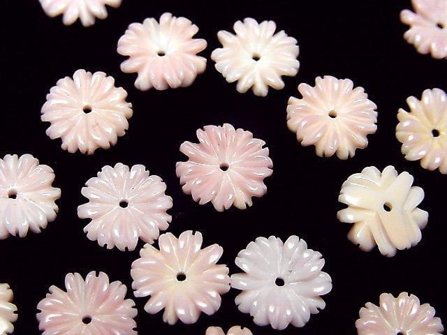 [Video] Queen Conch Shell AAA Margaret (flower) 10mm [Center hole] 2pcs