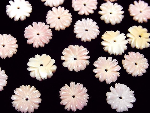 [Video] Queen Conch Shell AAA Margaret (flower) 10mm [Center hole] 2pcs