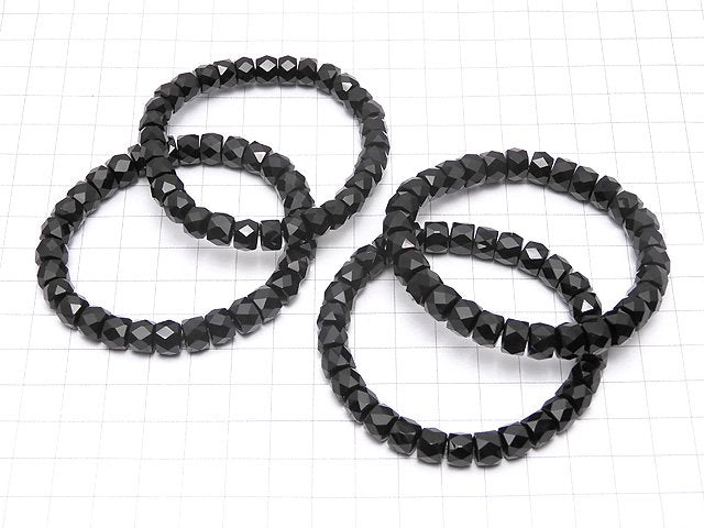 1strand $15.99! High Quality!  Onyx AAA Faceted Button Roundel 8x8x6mm 1strand (Bracelet)