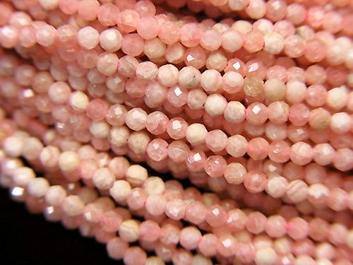 Faceted Round, Rhodochrosite Gemstone Beads