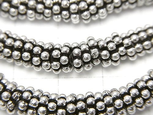 Copper Rondelle Daisy Silver Oxidized Finish [4mm] [5mm] [6mm] 1strand beads (aprx.7inch / 18cm)