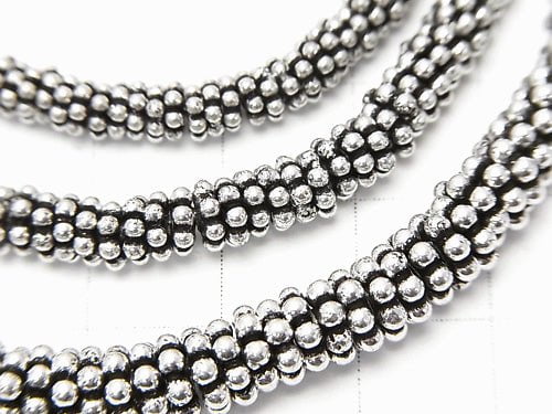 Copper Rondelle Daisy Silver Oxidized Finish [4mm] [5mm] [6mm] 1strand beads (aprx.7inch / 18cm)