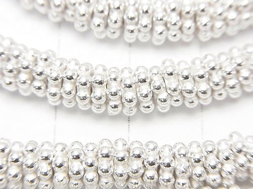 Copper Rondelle Daisy Silver Coating [4mm][5mm][6mm] 1strand beads (aprx.7inch/18cm)