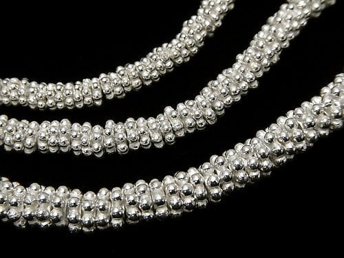 Copper Rondelle Daisy Silver Coating [4mm][5mm][6mm] 1strand beads (aprx.7inch/18cm)