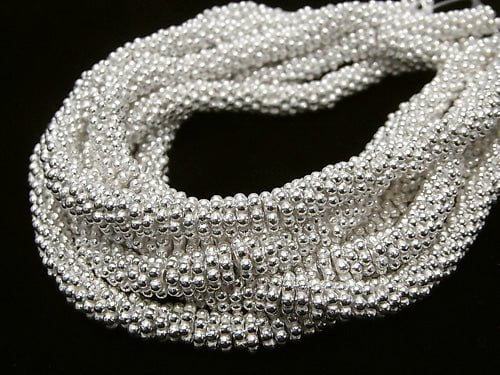 Copper Rondelle Daisy Silver Coating [4mm][5mm][6mm] 1strand beads (aprx.7inch/18cm)