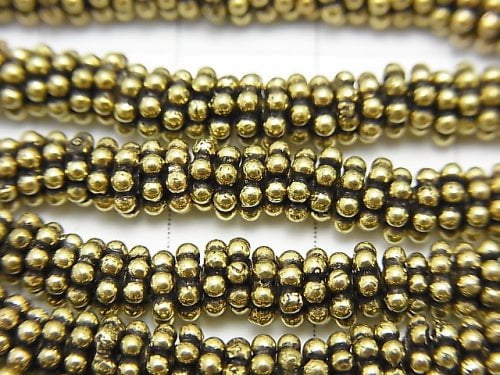 Brass Rondelle Daisy [4mm][5mm][6mm] Oxidized Finish half or 1strand beads (aprx.7inch/18cm)
