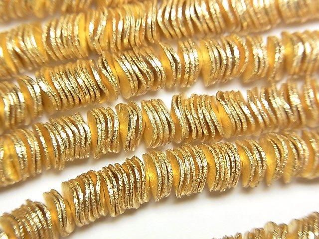 Copper  Rondelle 6x6x1mm 18KGP half or 1strand beads (aprx.7inch/18cm)