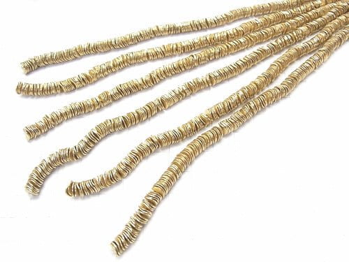 Brass  Roundel 6x6x1 half or 1strand beads (aprx.7inch/18cm)