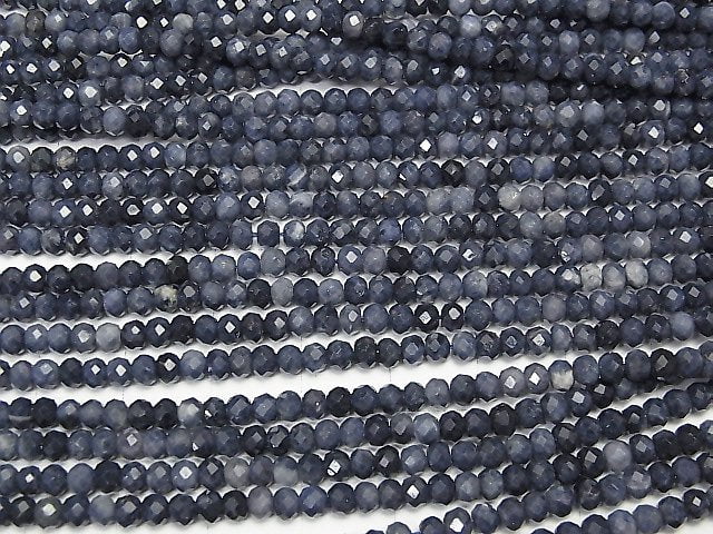 [Video]High Quality! Sapphire AA++ Faceted Button Rondelle 2.5x2.5x2mm half or 1strand beads (aprx.15inch/37cm)