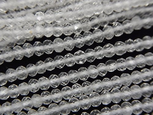 Crystal Quartz, Roundel Gemstone Beads