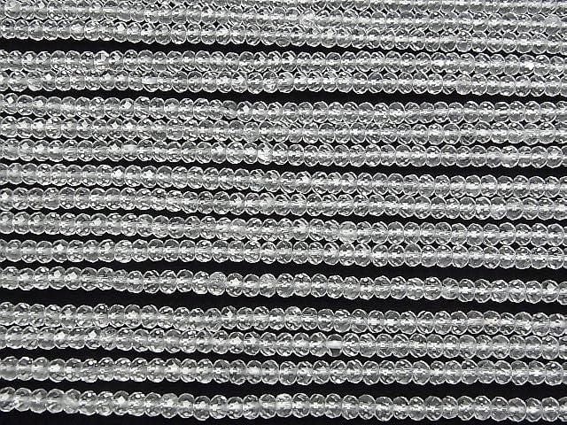 [Video] High Quality! Crystal AAA-Faceted Button Rondelle 4x4x2.5mm 1-strand beads (approx. 15 inches/37 cm)