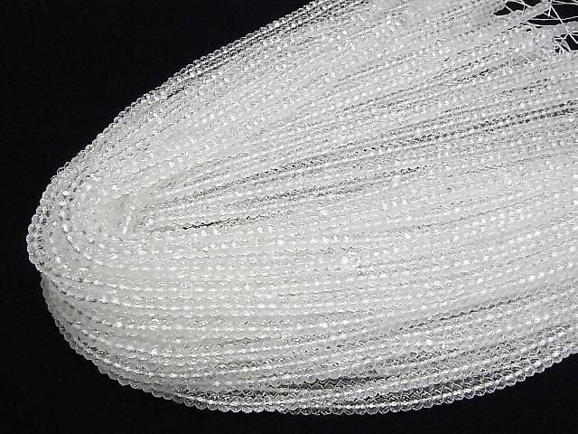 [Video] High Quality! Crystal AAA-Faceted Button Rondelle 4x4x2.5mm 1-strand beads (approx. 15 inches/37 cm)